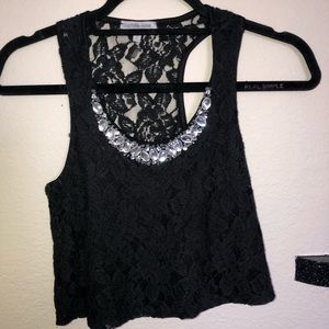 Fancy black crop top